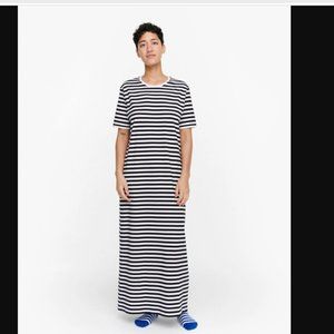 Marimekko Hetta blue and white striped cotton nightgown dress